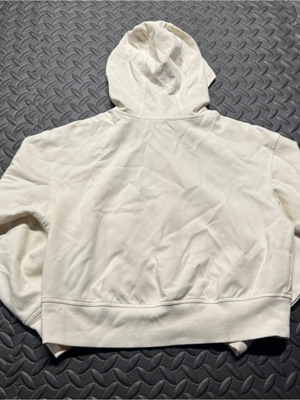 Old Navy Active Dynamic Fleece White Zip Up Hoodie Girls Size L 10-12